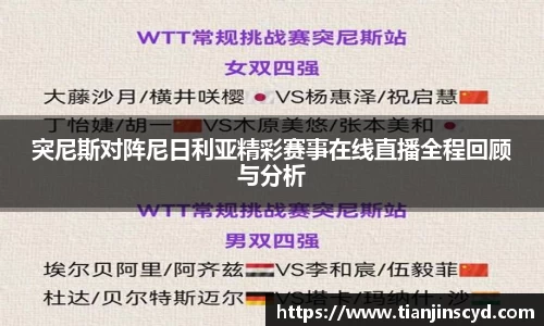 突尼斯对阵尼日利亚精彩赛事在线直播全程回顾与分析